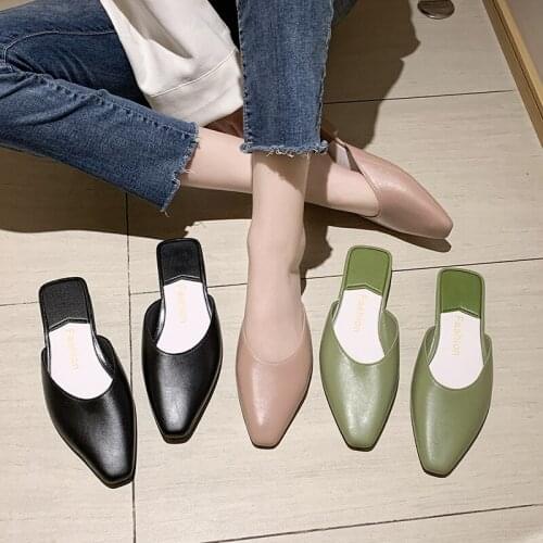 New Net Celebrity Lazy Shoes Fashion Outside Wear One-step Slippers Sandals Muller Shoes Baotou Womens Slippers