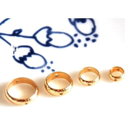 Wholesale 10 pcs/lot golden gold plated circles with holes connector jewelry making DIY for women