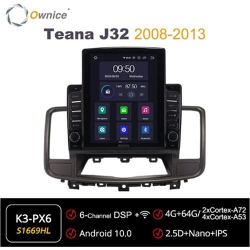 Ownice Android 10.0 Octa 8 Core Car Radio forNissan Teana J32 2008 - 2013 GPS Multimedia Stereo PlayerTesla Style