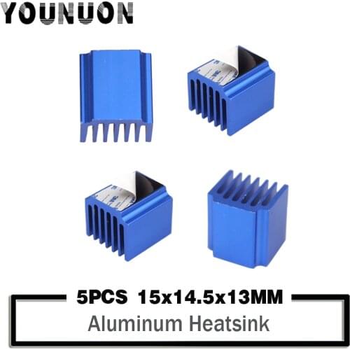 5PCS Blue Raspberry Pi Heatsinks Cooler Aluminum 15*14*13mm With Adhesive For Cooling Raspberry Pi 3 / 2 Model B LV8729/TMC2100