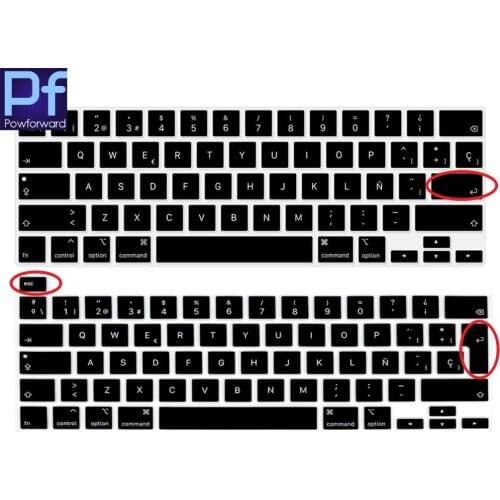Spanish Spain Language for 16" MacBook Pro with Touch Bar & Touch ID 2019 2020 A 2141 A2141 16 inch Silicone Keyboard Cover