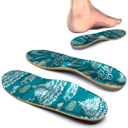 Blue Christmas EVA-Orthopedic Inserted Insoles, Orthotics Arch Support insole for Foot Pain Alleviate Men Women Full Length