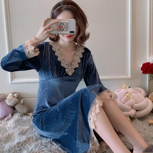 Warm Lace Bridesmaid Robes Womens Pajamas Bride Elegant Home Golden Velvet Dressing Sleep Gown Bathrobe Femme Kimono Sleep Wear