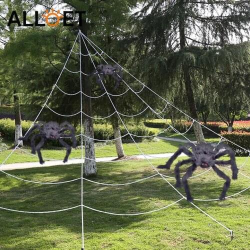 Halloween Triangle Spider Web Cotton Black Spider Silk Web Haunted House Outdoor Courtyard Ornaments Holiday Party Decoration To