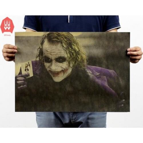 Vintage retro poster kraft paper poster The Dark Knight Classic film poster bar decorative painting home decor 51x35.5cm