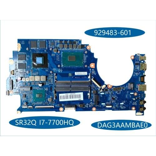 High quality 929483-601 for HP OMEN 15-ce002 15-CE Laptop Motherboard DAG3AAMBAE0 SR32Q I7-7700HQ DDR4 100% Tested