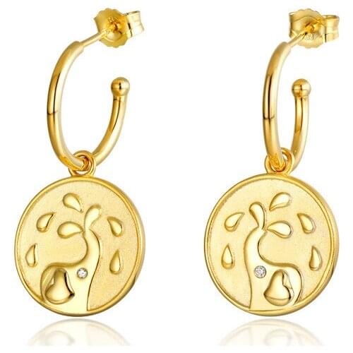 S925 Sterling Silver Elephant Womens Ear Pendant