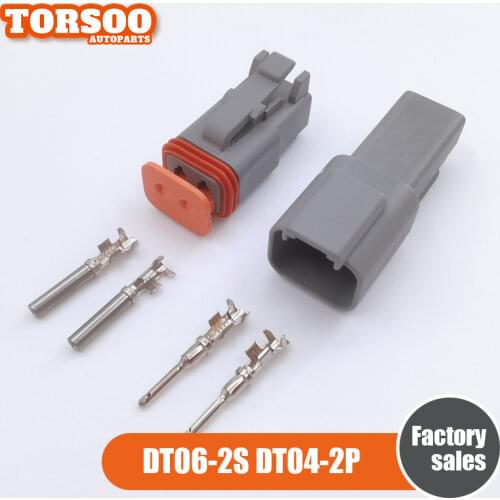 1 Set 2 Way DT Connector DT06-2S DT04-2P With Wedge Stamp Solid Contacts