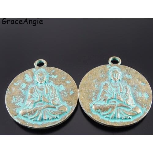 1PC Large Pndant Vintage 65*56mm Religious Buddha jewelry accessories handmade Buddhism Necklace DIY Craft Man Necklaces Patina