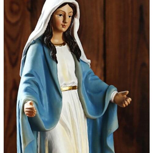 1pc Catholic Virgin Mary Statue Our Lady of Loudes Sculpture Religious Wedding Gift Xmas Desktop Decor Ornaments