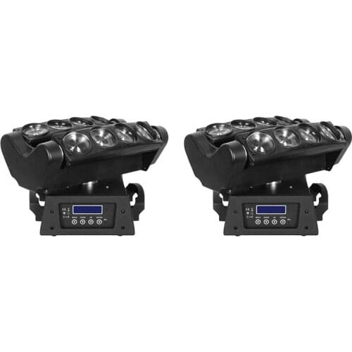2pcs/lot LED eight head moving beam scanning lamp stage lighting wedding bar performance equipment 8X12W spider moving heads