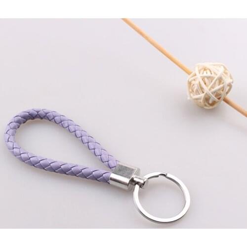 2pcs Woven Leather Rope Oil Dripping Metal Multi Color Keychain DIY WomenS Bag Pendant Jewelry Accessories Small Gifts