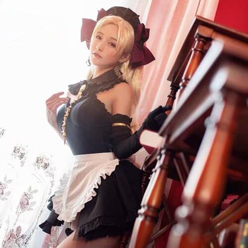 2018 Anime Fate/EXTRA CCC Arethogal Glistening Maid Outfit Uniform Cosplay Costume for Halloween Carnival FreeShipping