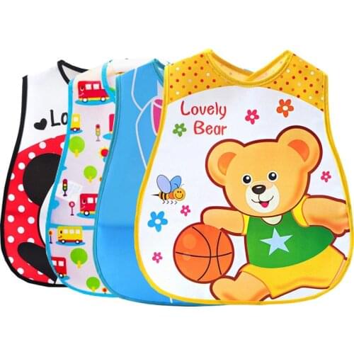 3pcs/Lot Baby EVA Waterproof Lunch Feeding Bibs Newborn Baby Cute Cartoon Feeding Cloth Towels Children Apron Kids Feeding