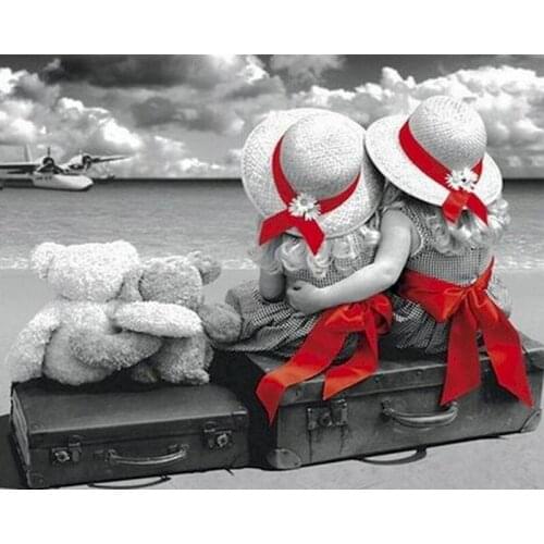 5D Diamond Painting Portrait Girls Hat Diamond Embroidery Sea Diamond Painting Cross Stitch Coloring Mosaic Decoration Picture