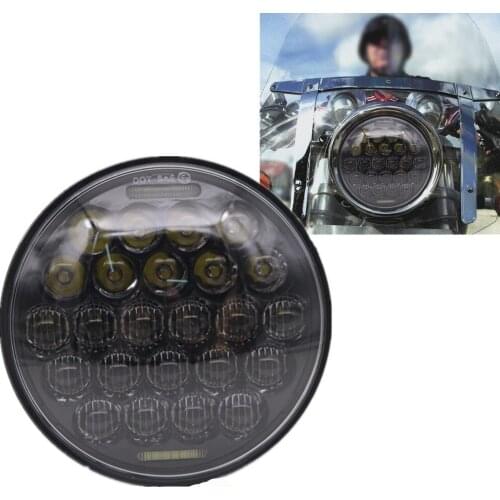 72W 5.75 Inch LED Headlight for Motorcycle Indian Scout Iron 883 Hi Lo Beam White DRL Motorcycle Headlamp Projector 5 3/4