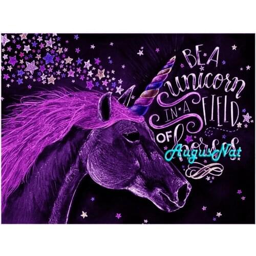 Unicorn 5d diy diamond painting horse wall art picture letters diamond dotz diamond mosiac stickers animal artwork resin crafts