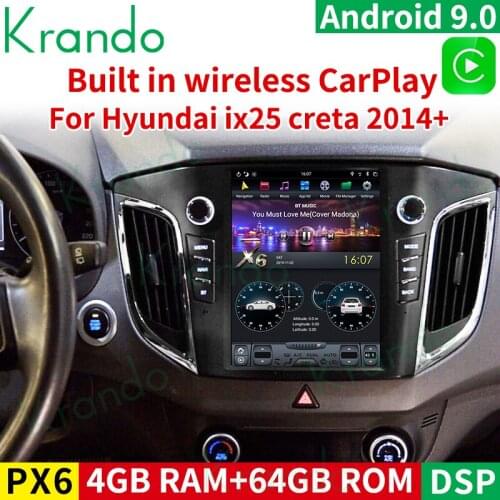 Krando Android 9.0 10.4" for Hyundai IX25 Creta 2014+ android car radio multimedia player radio para carro con pantalla