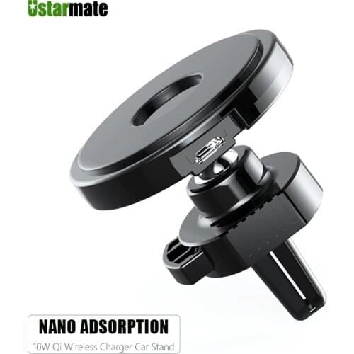Nano Adsorption Car Holder Play Game Wireless Fast Charging Pad for Samsung iPhone Xiaomi Mobile Phone USB Car Charger Stand
