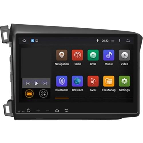 Android 9.0 Car GPS Navigation player with Radio RDS BT Wifi Aux Car Radio Gps Player For Honda Civic left driving 2012-2014