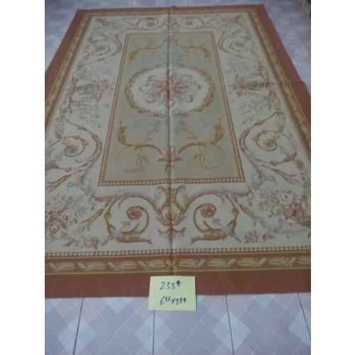 Free shipping 3x4meters European aubusson carpets for home decoration, French abusson hand weave rug