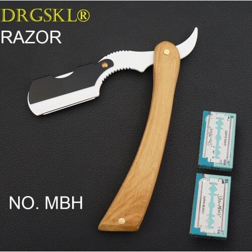 DRGSKL mens change blade type rzaors Classic wooden handle manual shaving razors barber shaver Hairdresser razor NO.MBH