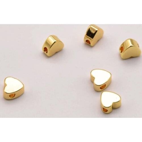 20 Pcs/Lot 5.8mm*6.1mm*3Mm Heart-Shaped Bead For Jewelry Making Handmade Diy Bracelet Necklace Wholesale Jewelry Lots JA0166