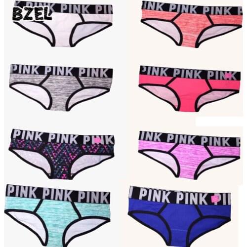 BZEL Sexy PINK Letter Womens Sport Panties Underwear Seamless Cotton Panty Low Waist Female Soft Briefs Comfort Lady Lingerie