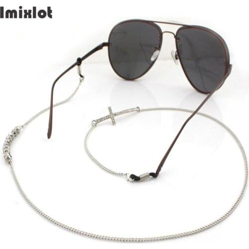 1PC Women Fashion Cross Sunglasses Chains Beaded Eyeglasses Chains Spectacles Holder Necklace Eyewear Retainer Accessories