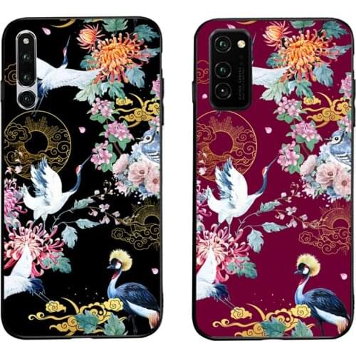 Ink painting Red-crowned Crane Phone Case For Huawei Nova 6se 7 7pro 7se honor 7A 8A 7C Prime2019