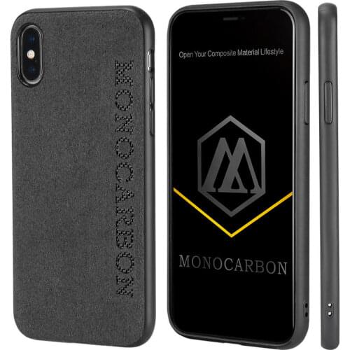 MONOCARBON Slim Alcantara Case for iPhone X XS XR XS Max Ultra Thin Cover Style