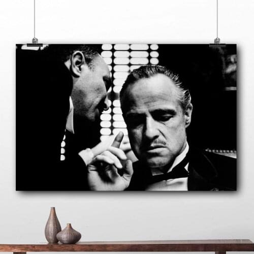 Canvas Art The Godfather Black and white Wallpaper Prints Poster Wall Art