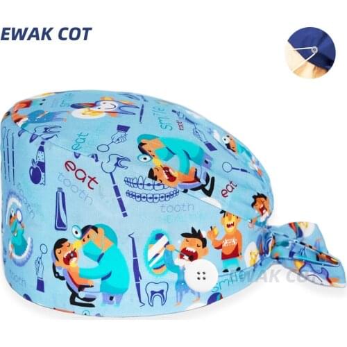 Surgicals Cap Dentist Printing Adjustable Uniform Accessories Nursing Caps Dental Beauty Salon Lab Pet Shop working scrub hat