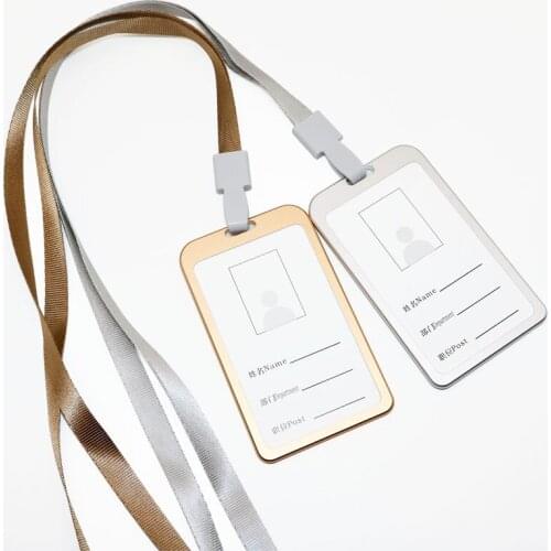 ID Badge Holder Name Tag Customized Free Inner Page Staff Business Card Cover Badge Holders School Office Stationery Supplies