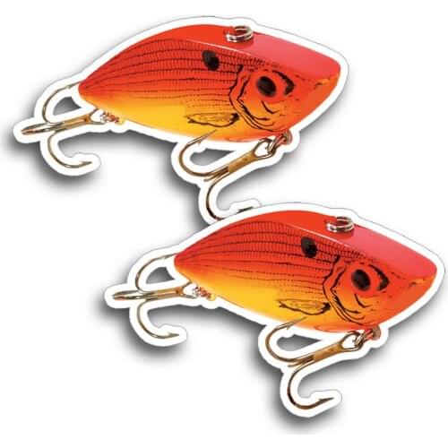Crank Bait Sticker Decal Tackle Box Lure Fishing Boat Truck Car Vehicle Fish Rod