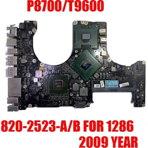 P8700/T9600 661-5212 A1286 Motherboard Logic board For Macbook Pro 15" A1286 2009 Year 2.53Ghz/2.8GHZ Motherboard 820-2523-B/A