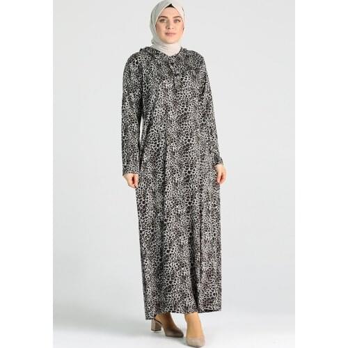 Minahill Plus Size Pattern Dress 4747a-01 Black 4747A-01