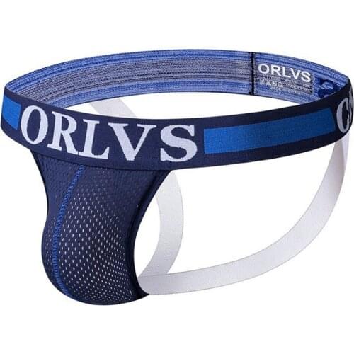 ORLVS Mens Underwear Men Sexy Briefs Jockstrap Pouch Cuecas Man Cotton Panties Thongs Mesh Underpants Gay Slip Homme Srting