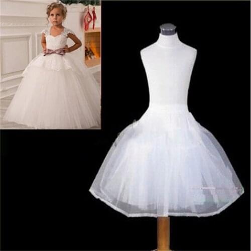 New Children Petticoats for Flower Girl Dress Formal Wedding Bride Accessories Girls Kids White Long Crinoline Underskirt