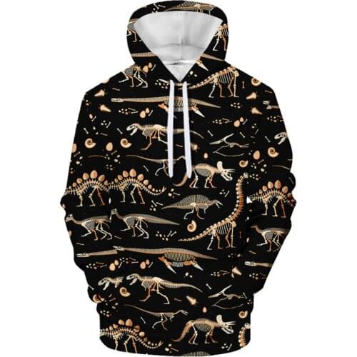 Factory wholesale mens clothing creative graffiti animal 3D digital printing pullover 3D short sleeve drawstring hooded sweater