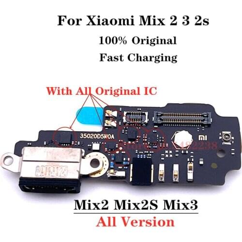 Original Charger Board Connector For Xiaomi Mix 2 3 2S MIX2 MIX3 Quick Charge USB Charging Port Dock Flex Cable With Microphone