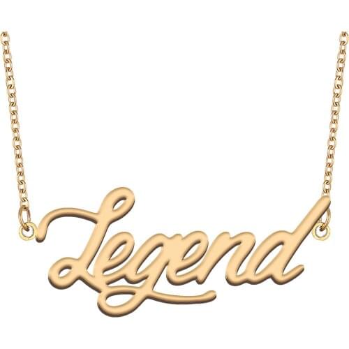 Legend Name Necklace for Women Stainless Steel Jewelry 18k Gold Plated Nameplate Pendant Femme Mother Girlfriend Gift