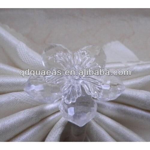 Clear beaded wedding napkin ring, napkin holder