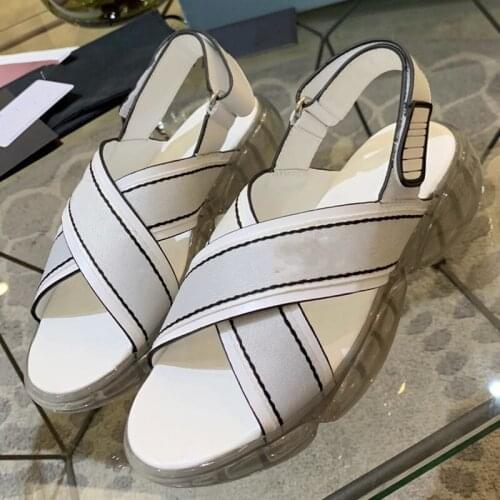 Shoes Woman Jelly Sandals Flat Women Shoes Strap Fashion Women Shoes Hook Loop Zapatos De Mujer Platform Open Toe PVC New 2020