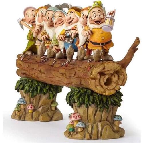 Seven Dwarf Trees Dwarf Cross The Single-plank Bridge Garden Decoration Dwarf Resin Statue Courtyard Tree Resin Ornaments