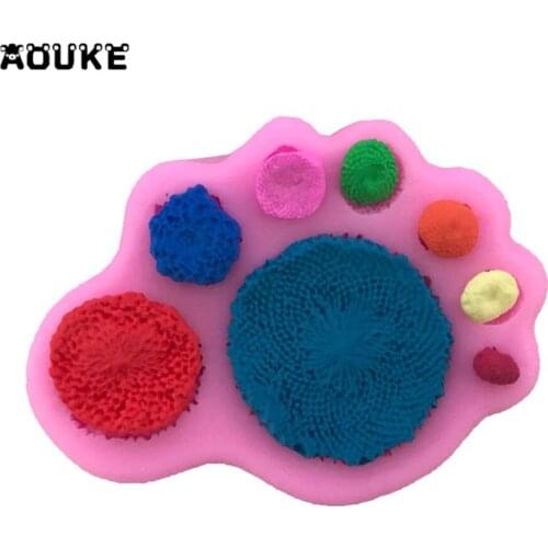 Pistil/Stamen/Flowers Shape Fondant Cake Silicone Mold Biscuits Pastry Mould Candy Chocoate Molds Embossed DIY Baking Tools B055