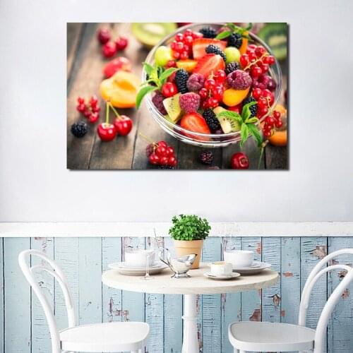 Fresh Fruits Strawberry Minimalist Wall Art Canvas Poster Print Canvas Painting Decorative Pictures Kitchen Bedroom Home Decor