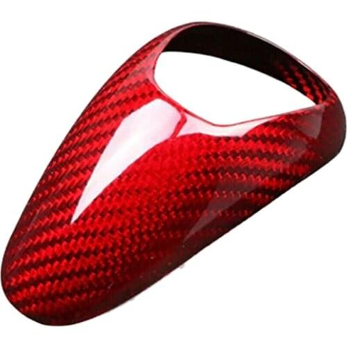Carbon Fiber Interior for BMW- M3 M5 M6 Car Gear Shift Knob Cover Stickers Trim Gear Shift Knob Cover 2015-2018 1Pcs Red