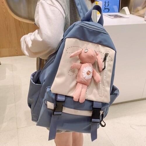 New Waterproof Nylon Backpack For Women Solid Color School Bag For Teenage Girl Casual School Bags Travel Women Backpack 50