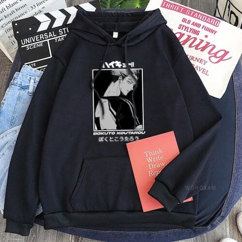 Japan Anime Haikyuu Hoodies Sweatshirt Harajuku Fukurodani High School Volleyball Junior Koutarou Bokuto Winter Manga Hoodies